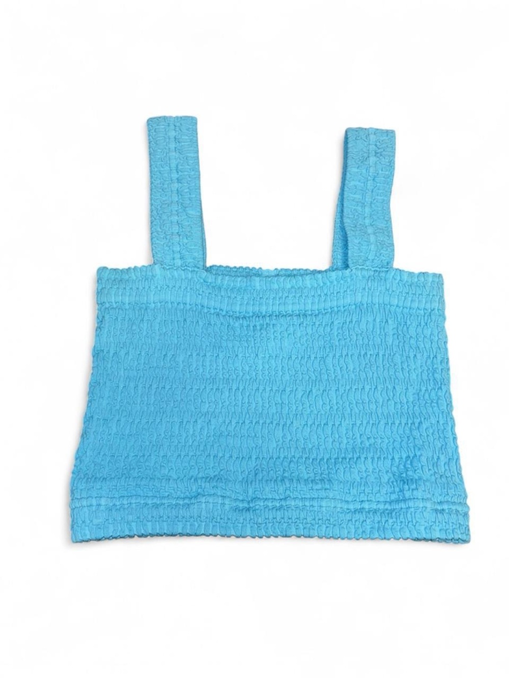 Nikibiki Turquoise Smocked Crop Tank